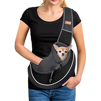 KIKA Pets Dog Cat Carrier Sling Carrier Puppy Sling Bag Small Dog Cat Bag Sling Adjustable Strap Breathable Mesh for Outdoor Travel | Dog Cat Bag for Travel (Medium Size)