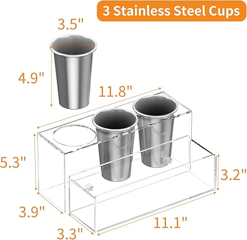 Miniatura 2 de NIUBEE Organizador de herramientas para el cabello, secador de pelo acrílico y soporte para peinado, organizador de secadora de baño, soporte de