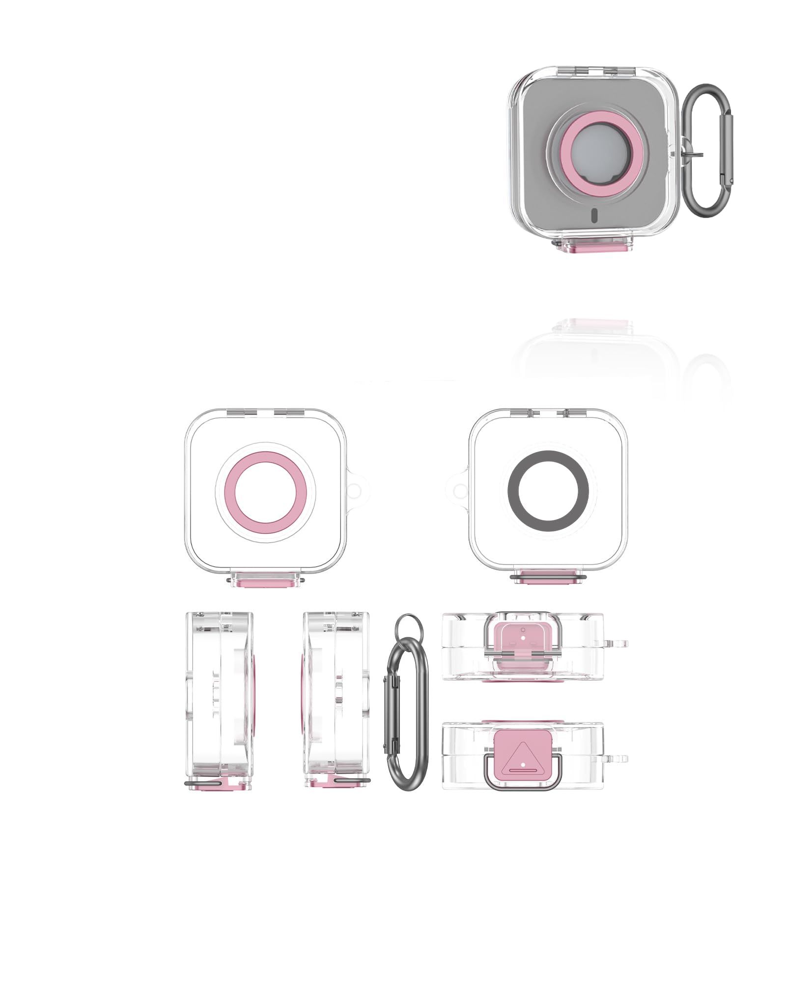 yystao Case for Oura Ring Gen4 Charger, Protective Hard Case Cove, PC material Combined Switch type - Repeatedly Washable, Anti-Scratch, Anti-Drop, Pink