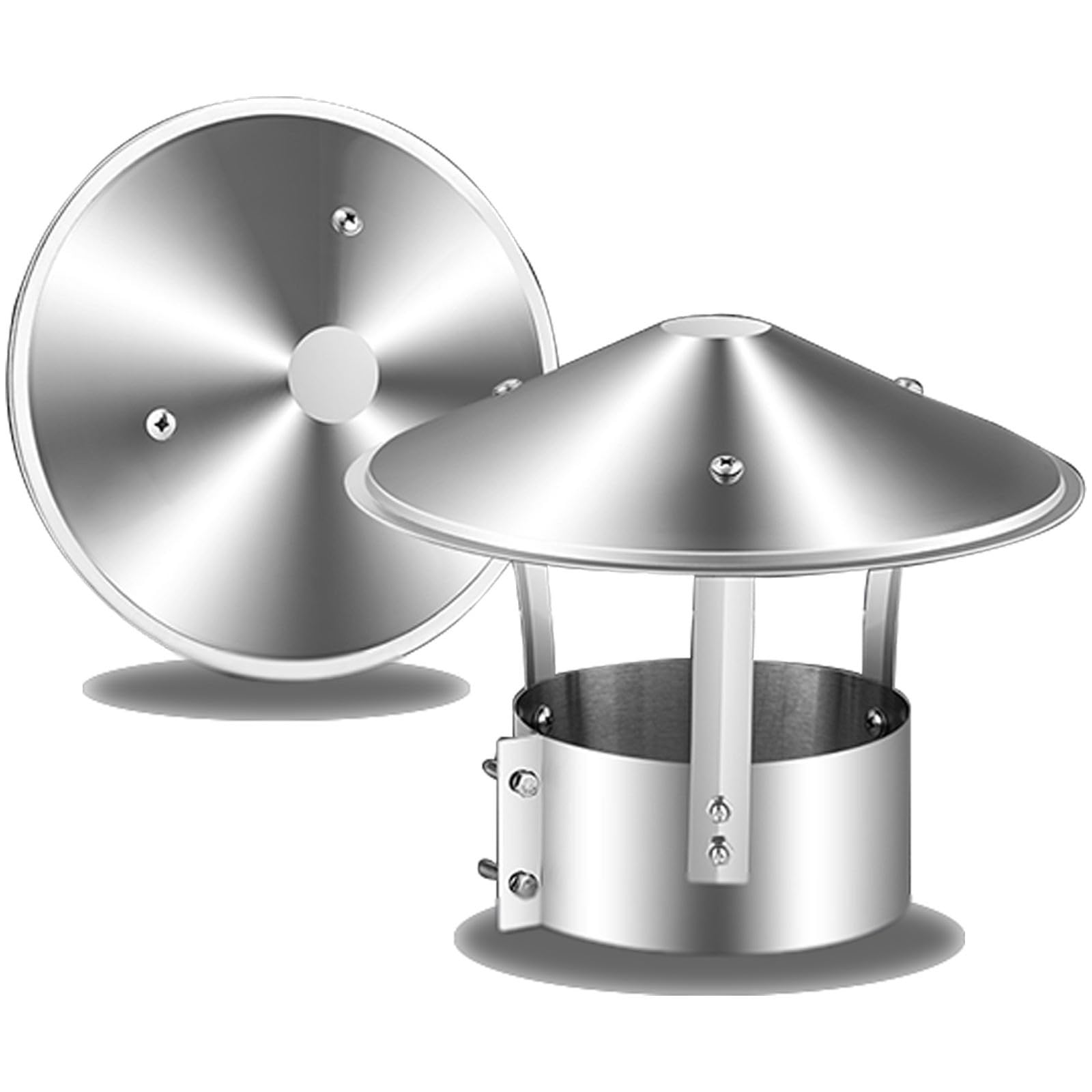 Comignolo In Acciaio Inox Per Camino, ComignolO Terminale Circolare, Comignolo Antivento Antipioggia, Fumaiolo ComignolO Canna Fumaria Camino Cappello(250 mm(9.843 in))