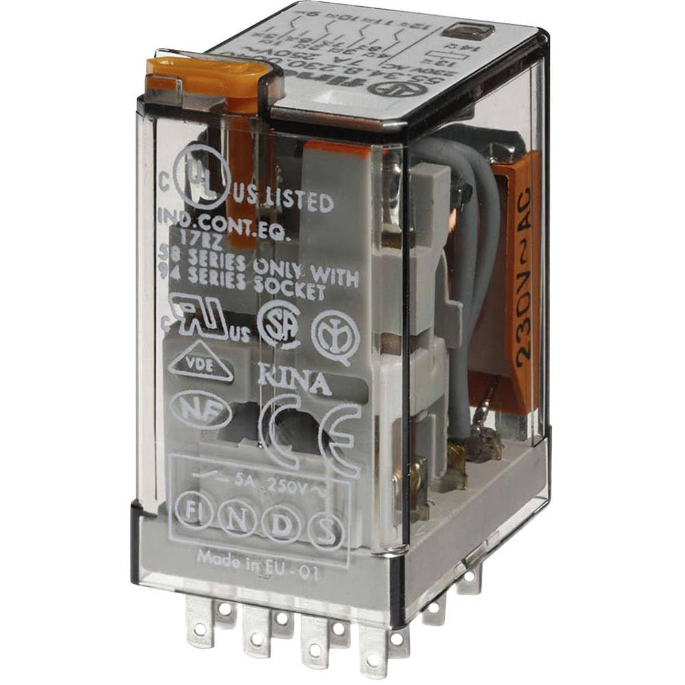 Finder 55.34.8.230.0054 Relè ad innesto 230 V/AC 7 A 4 scambi 1 pz.