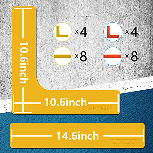 Eco Walker Court Line Marker Set Create Your Own Pickleball Mini Tennis Court (RED-YELLOW) - Thumbnail 3
