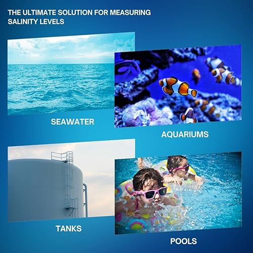 Miniatura 4 de CYCLOPS INSTRUMENTS Refractómetro profesional Salinity Premium para agua de mar, acuario de mantenimiento de peces marinos, piscinas y tanques,