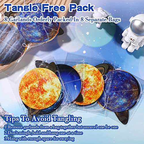 Sistema solar decoración colgante espacial Cindeer con ocho tiras reutilizables 4