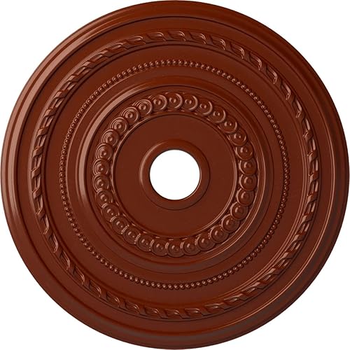 Miniatura 201 de Ekena Millwork CM25COUWF Cole Medallón de techo, 65.8525cmOD x 9.575cmID x 1 3/8"P, pintado a mano blanco ultra puro