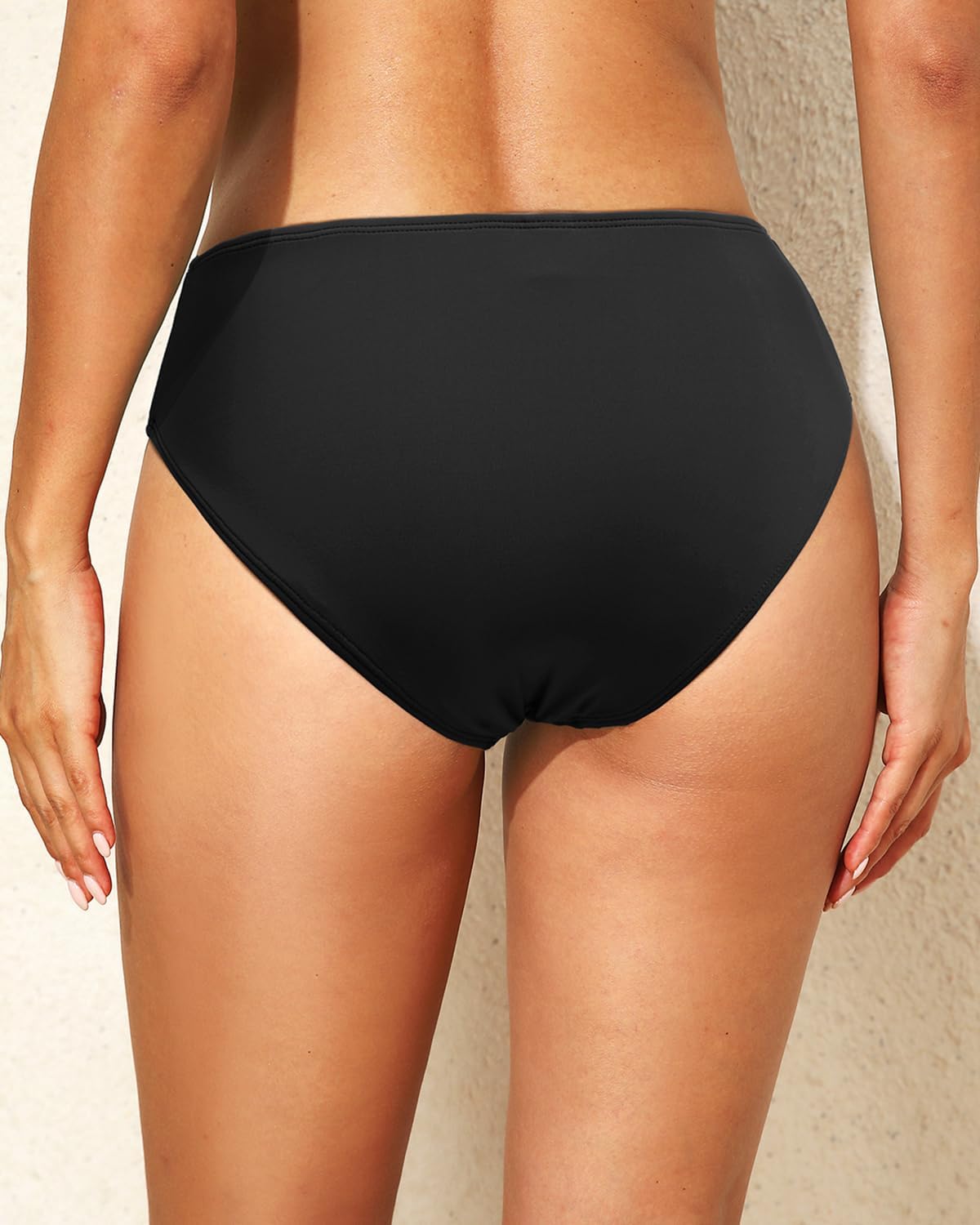 Women Full Coverage Bikini Bottoms - Mid Rise Bathing Suit Ruched Swim Bottom Swimsuit Swimwear - Image 2