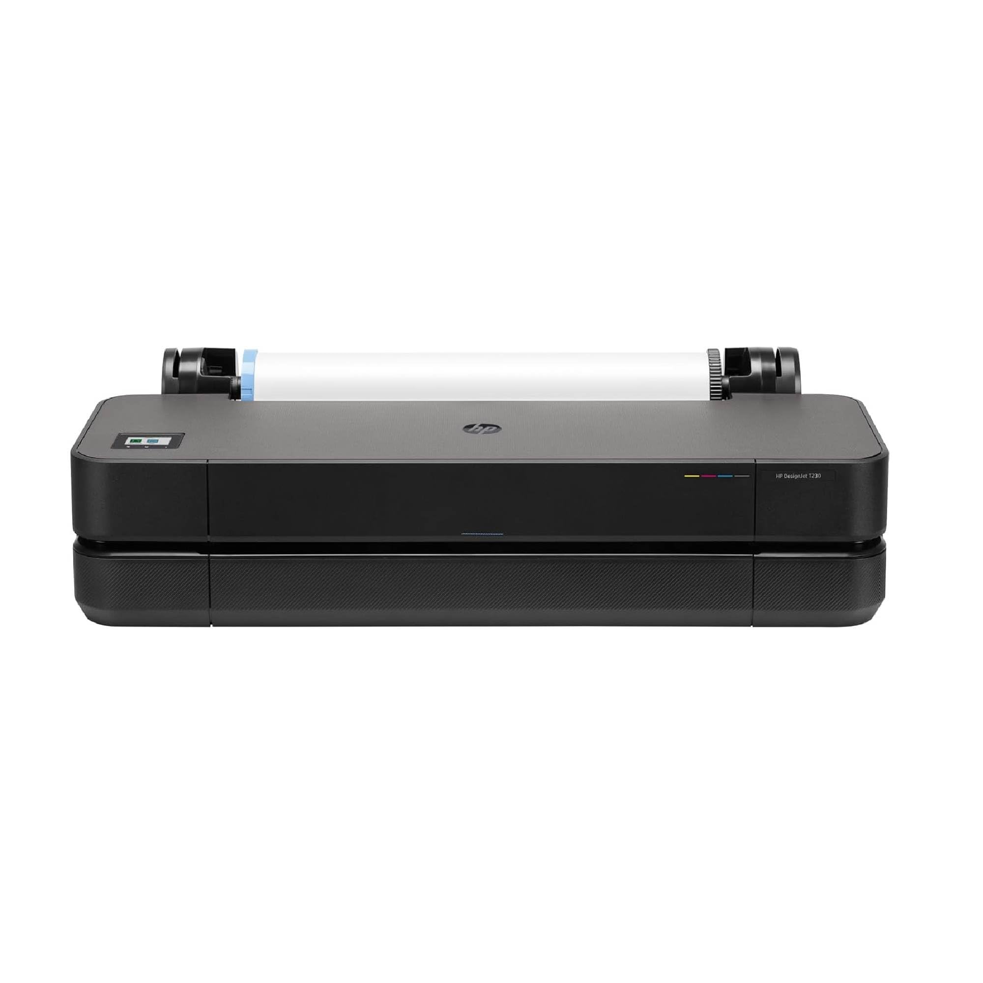 HP DesignJet T230 24, 61cm, Imprimante Grand Format, Traceur, Standard A4-​A1, 68 Impressions A1/​h, Wi-​FI, Ethernet, USB, 2400x1200dpi, Métal Recyclé, Version 2025, Garantie 1 an, Click, Noir