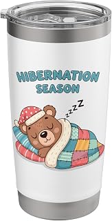 Hibernation Season Cute Sleeping Bear Cozy Winter Design Stainless Steel Insulated Tumbler