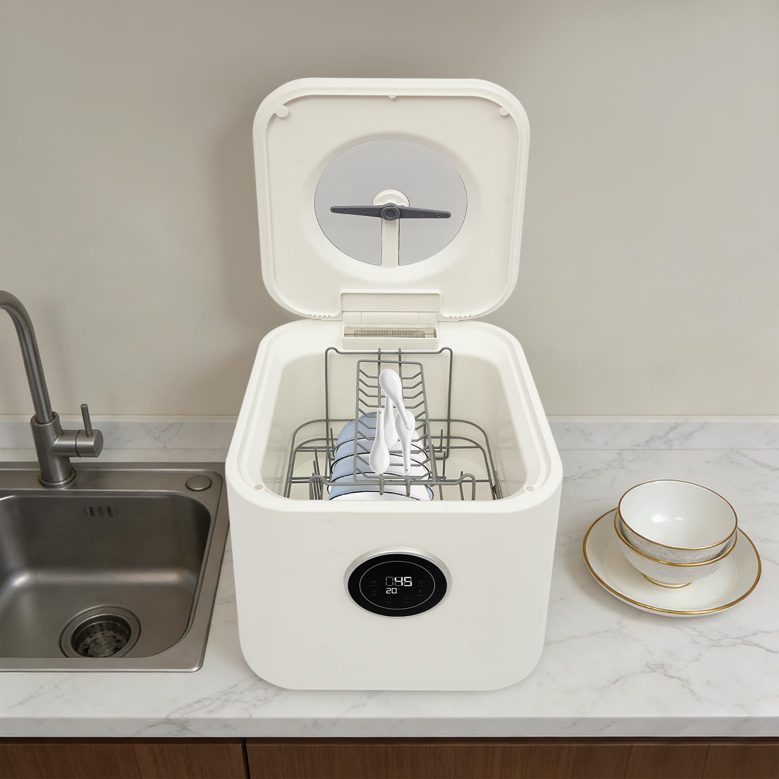 800W Mini Mesa Lavavajillas Pequeño Hogar Escritorio Lavavajillas