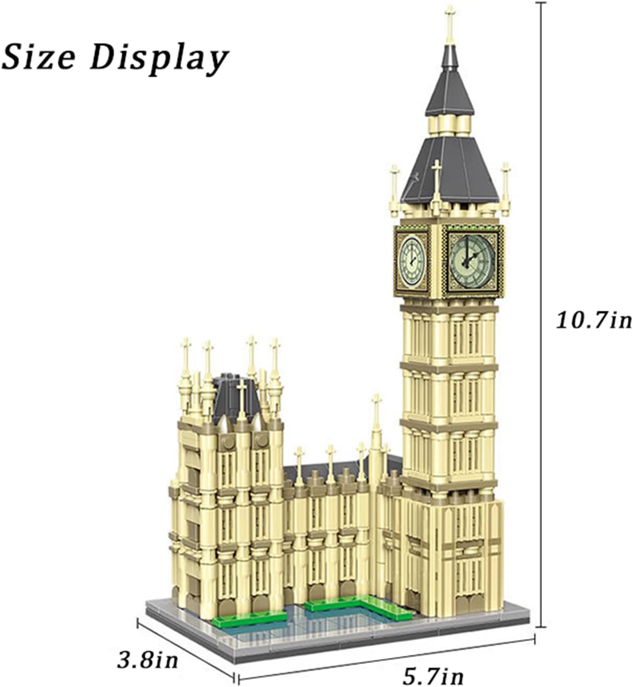 Big Ben Model Building Blocks with Simulation Clocks and Lights Famous Landmarks in London Toy Building Sets (815pcs)