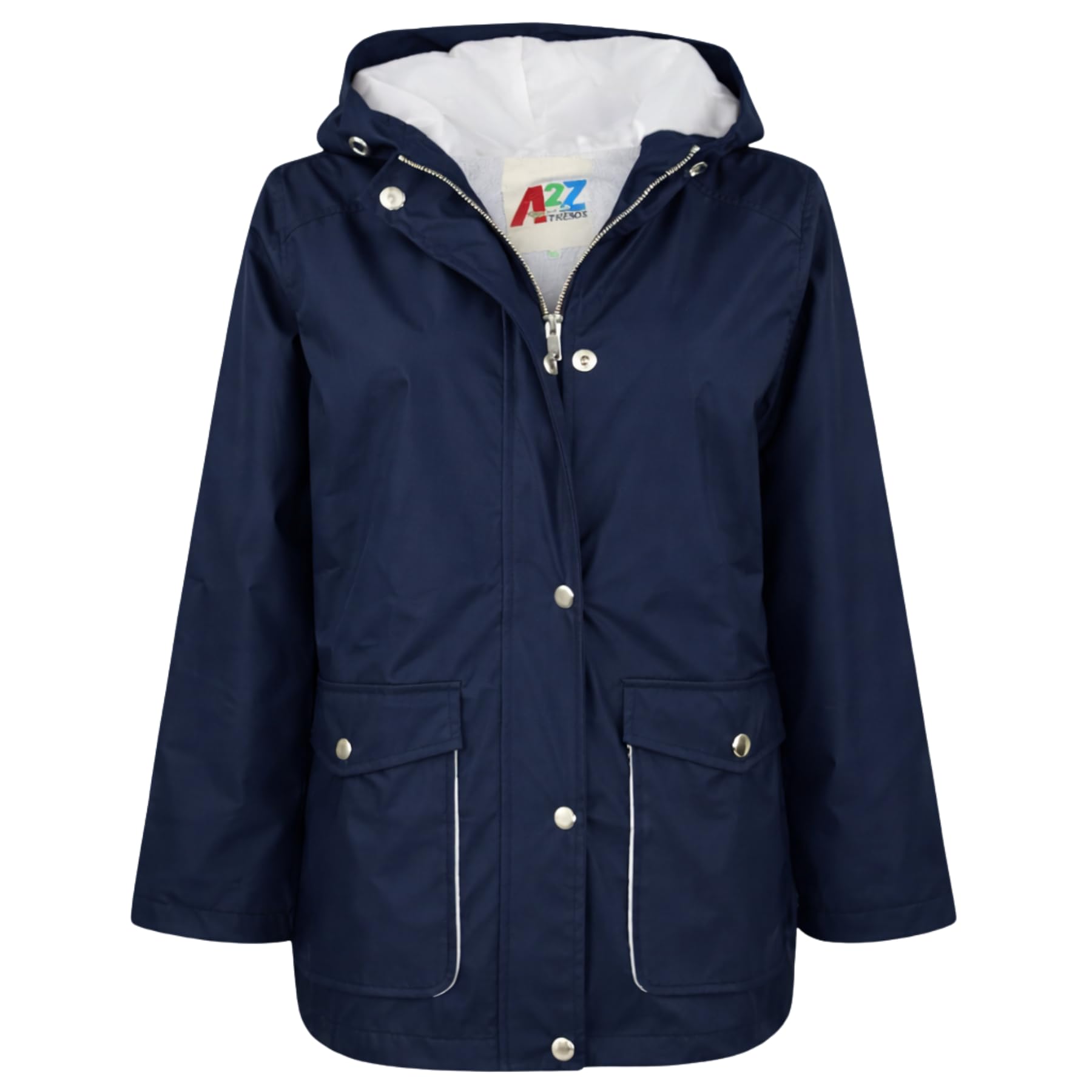 A2Z 4 Kids PU Raincoat Jacket Windbreaker Waterproof Parka Hooded Girls Boys Age 5-13 Years