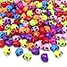 Honbay 200PCS Acrylic Skull Beads - Stylish Skeleton Head, Halloween Skull, Spacer Beads with Large Hole for Bracelets, Necklaces, Earrings, Jewelry Making DIY Craft (Colorful)