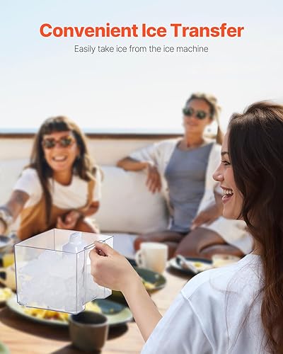 Vista 62 de VEVOR Máquina de hielo para encimera, 9 cubos listos en 6 minutos, 26 libras en 24 horas, máquina de hielo portátil autolimpiante con cuchara