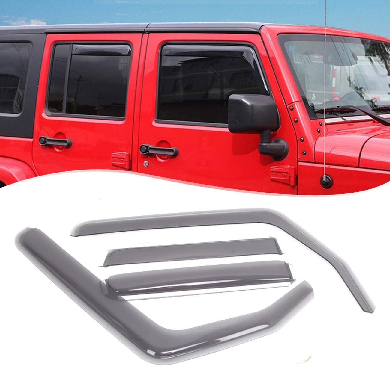 Produktbild von Windabweiser Jeep Grand Cherokee Autofenster Windabweiser Für Jeep Wrangler JK 2007-2017 Jeep Wrangler Jk Zubehör