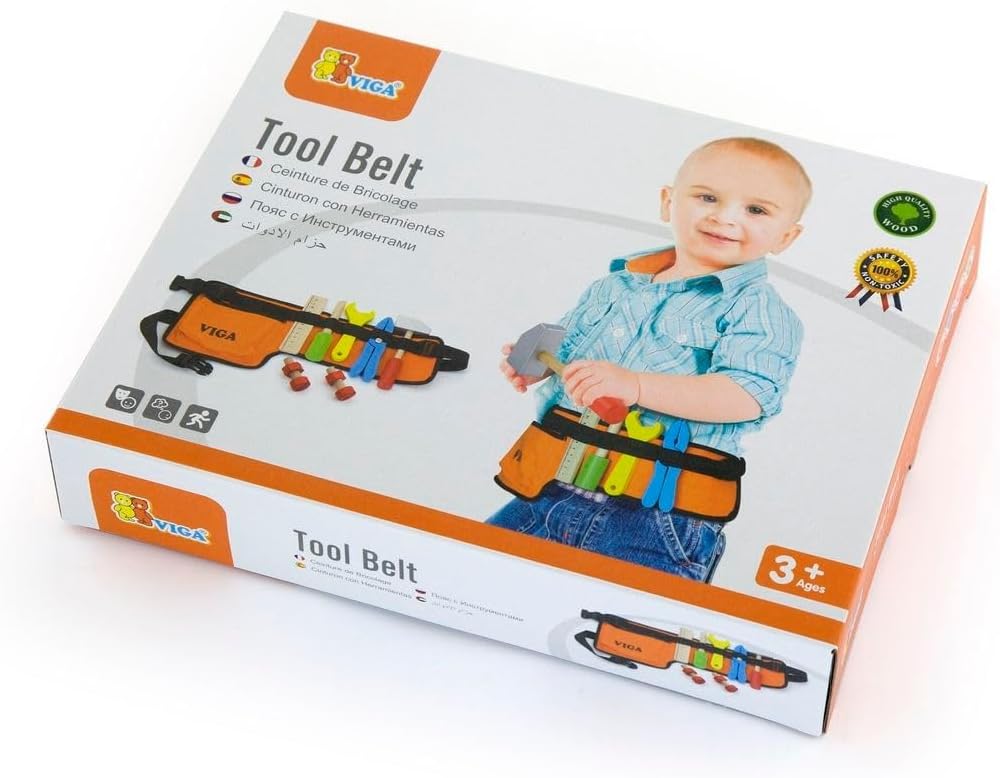 Viga Tool Belt Pretend Wooden Tools Play