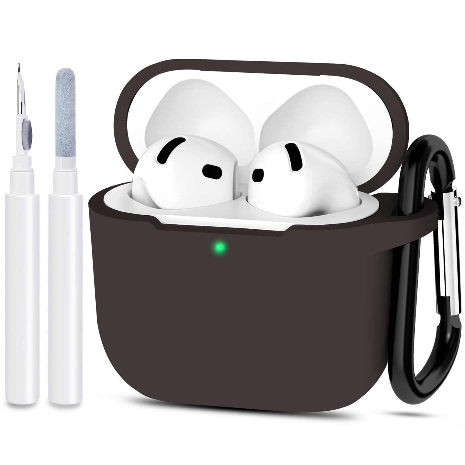 ATUAT Compatible with AirPods 4 Case Cover, Protective Silicone Skin Accessories with Keychain for Women Men for Apple AirPods 4th Generation Case(