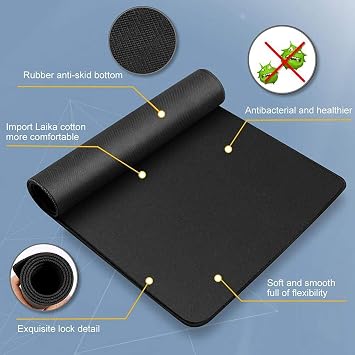 ZXD ZHEXUNDIAN Gaming Mouse Pad Large Desk Mouse Pad with Personalized Design for Laptop, Computer PC - Black World Map with Time (Color : World Map, Size : 300x700 mm)