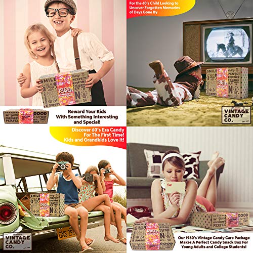 Vintage Candy Co. 1960'S Retro Candy Gift Box - 60S Nostalgia Candies - Flashback Sixties Fun Gag Gift Basket - Perfect '60S Candies For Adults, College Students, Men Or Women, Kids, Teens #TOP6