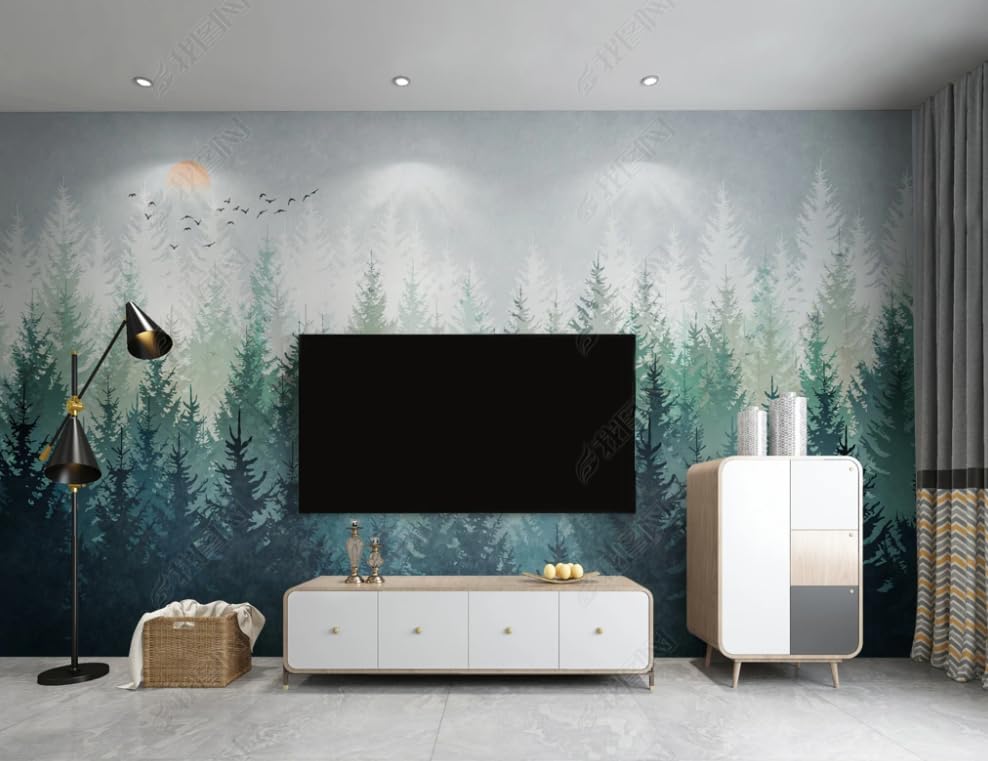Papier peint intissé oiseau et arbre poster mural géant 350x256 cm pour salon