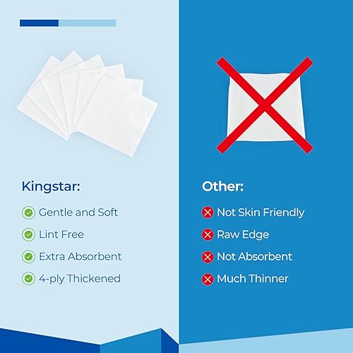 Miniatura 5 de Almohadillas de gasa no tejidas estériles, apósito de heridas de 3 x 3 pulgadas, 60 paquetes 120 almohadillas de esponja suave superior, compresas