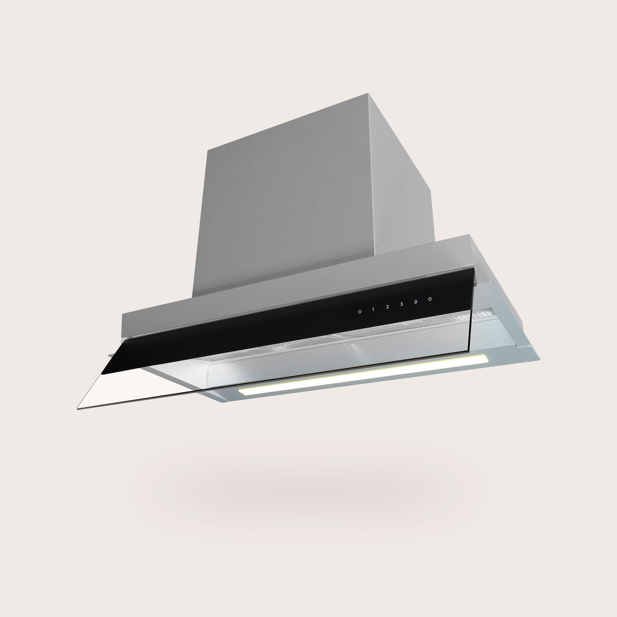 EVVO CEi56 Inox - Campana Extractora 60 cm Integrable, Clase A+++ Máxima Eficiencia, Succión 875 m3/h, Motor 200W - Extractor de Cocina Táctil con Filtro Carbón Activo y Aluminio, Temporizador, Inox