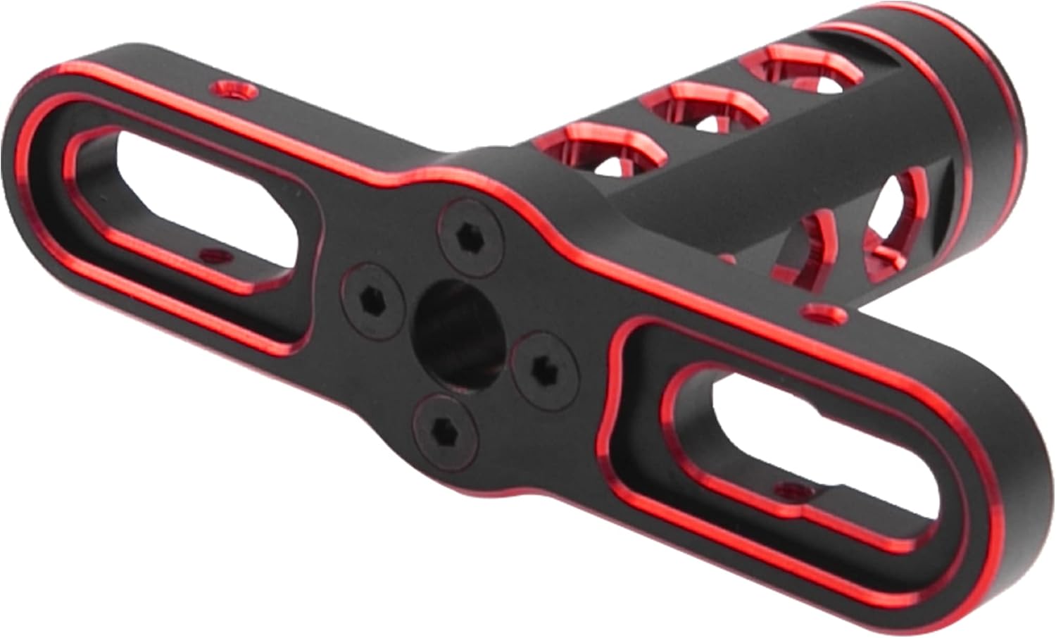RC Car Tool 17mm Hex Adapter Wheel Wrench w/ 4mm 5mm 5.5mm 7mm Hex Socket Wrench Compatible with Traxxas Axial Arrma HSP Redcat Tamiya ECX HPI 1/8 1/10 1/12 Car Truck (Red)