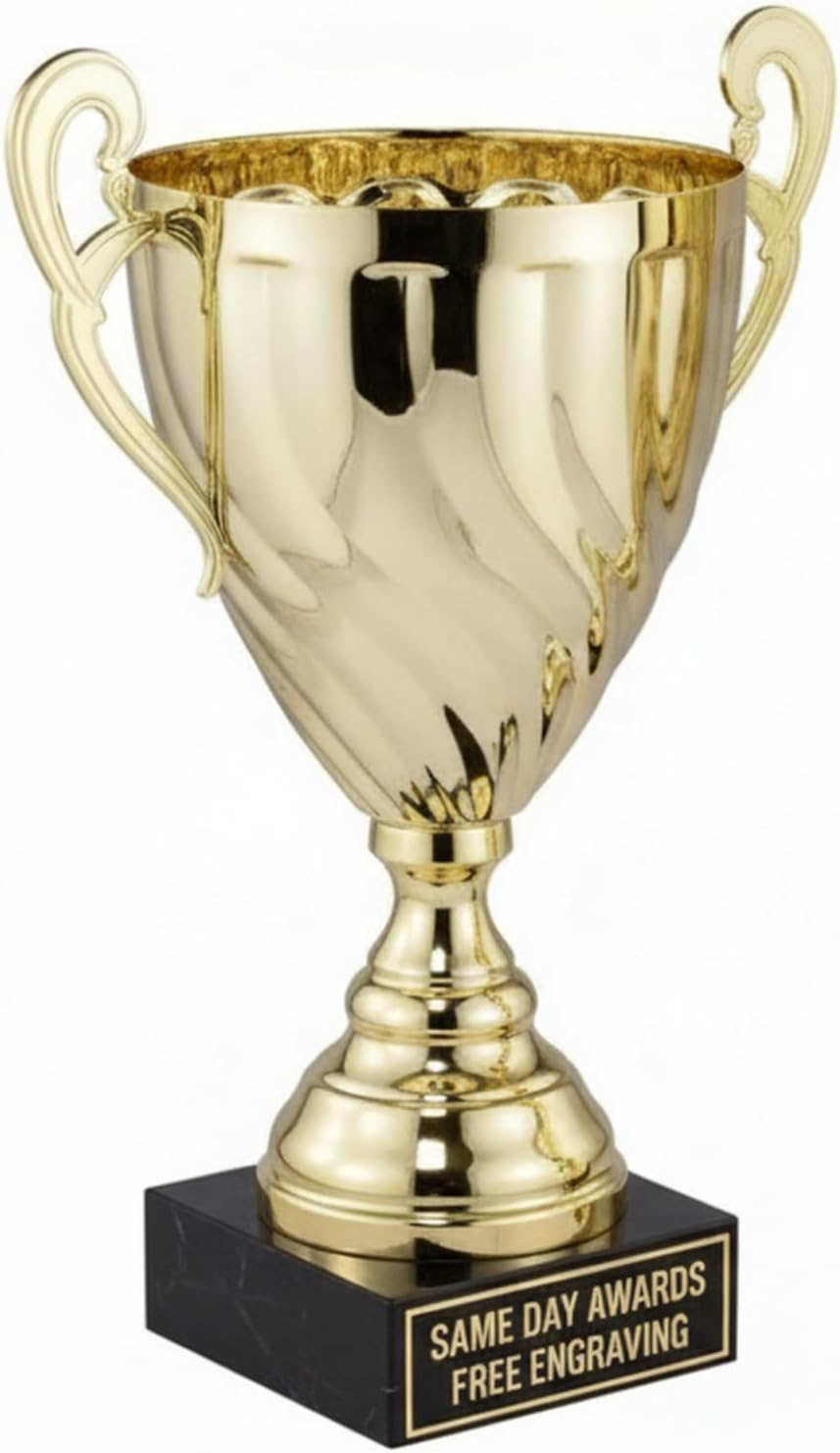 Boston Gold Cup Trophy Classic Metal Championship Award with Marble Base and Free Custom Engraving for Sports Tournaments and League Champions