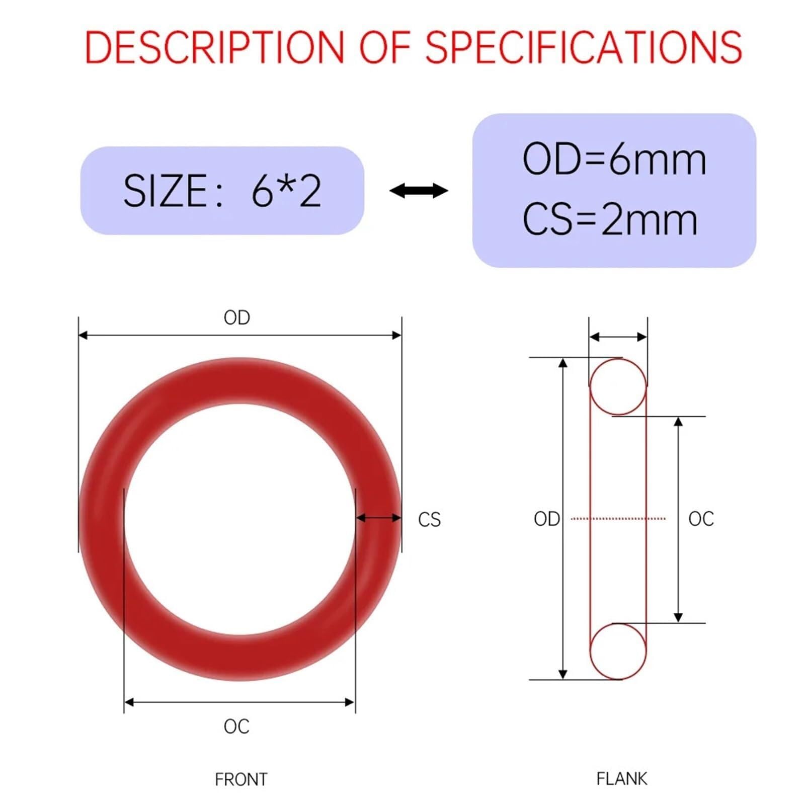 CS1.5/1.0/2.0/2.4mm czerwone silikonowe pierścienie O-ring zestaw uszczelek zestaw uszczelek silikonowych podkładka kuchenka gumowy izolowany żel krzemionkowy (110 szt. mieszanych)(150Pcs CS1.5MM)