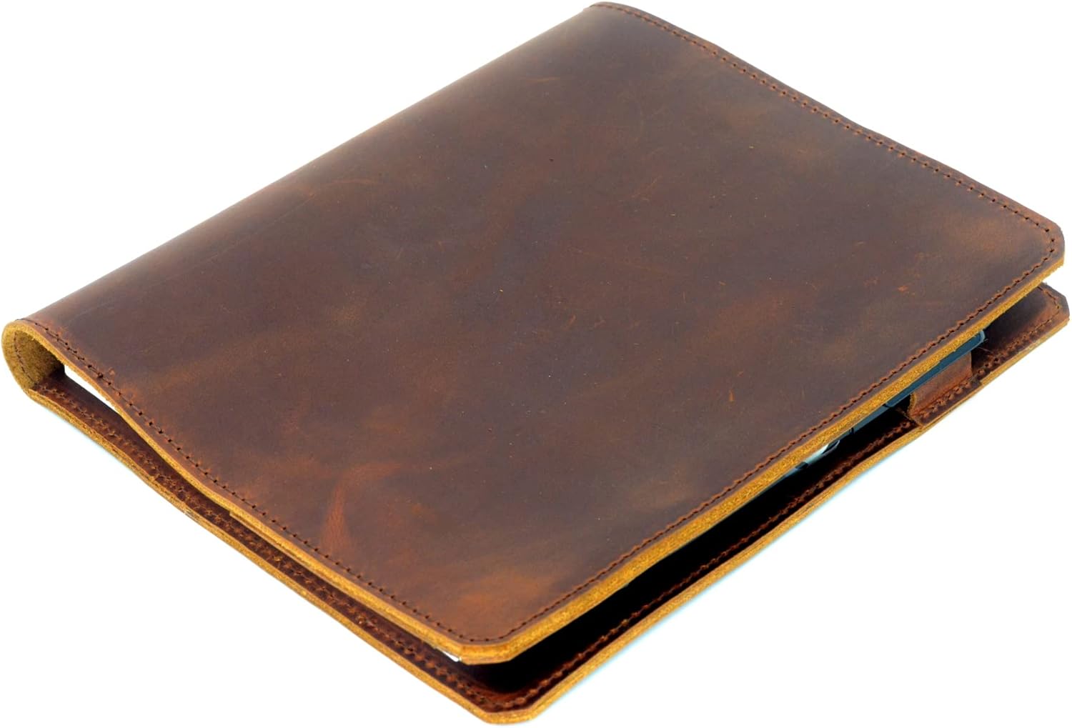JJNUSA Leather Cover Compatible With Tops The Legal Pad Writing Pads 5" x 8", Legal Rule, Notebooks Distressed Genuine A5 Leather Cover 5" x 8", Brown