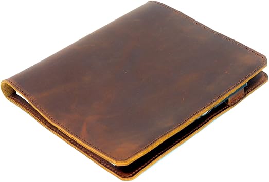 JJNUSA Leather Cover Compatible With Moleskine Pocket 3.5" x 5.5" A6 Cover, Leather Notebook Travel Journal Cover Distressed Leather for Leuchtturm 1917 3.5" x 5.9" Brown