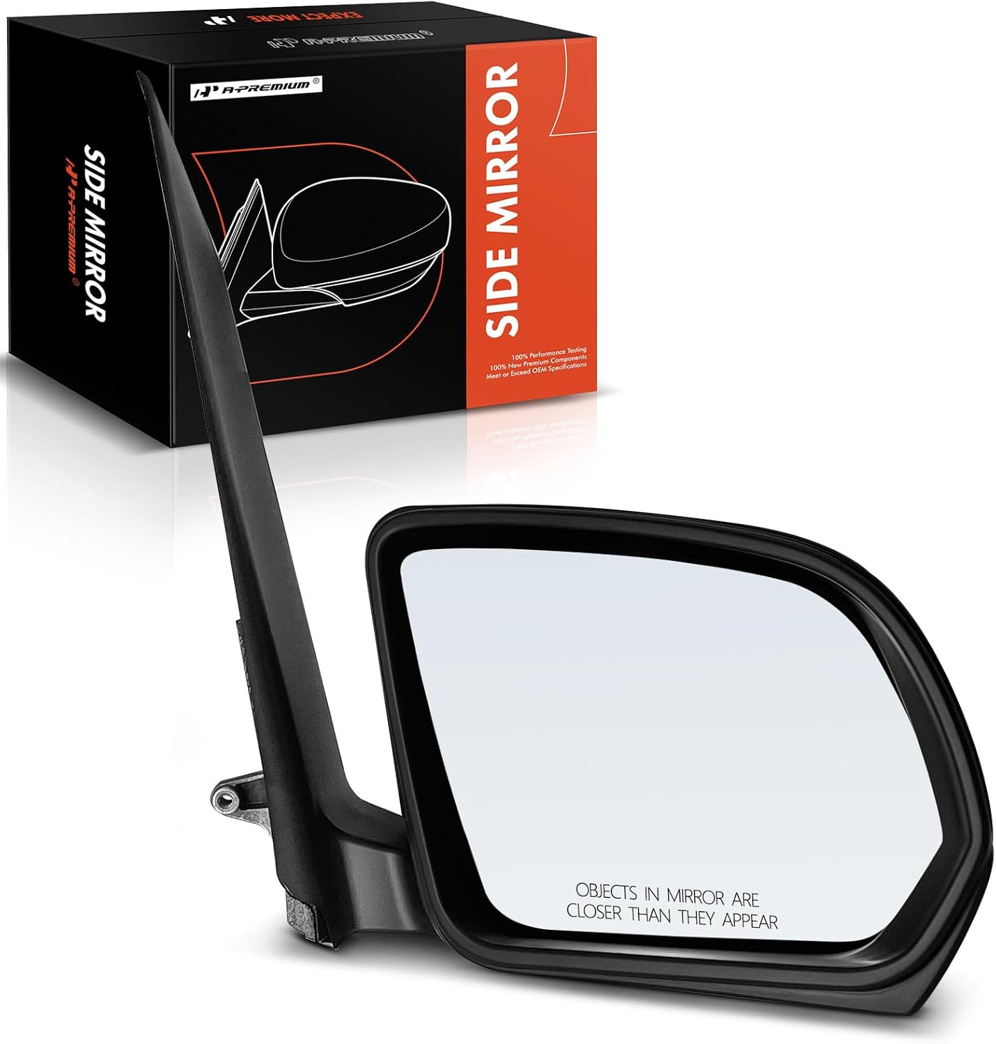 A-Premium Passenger Side Manual Door Mirror - Compatible with Mercedes-Benz Metris 2016-2023 - Non-Heated Manual Folding Textured Black Outside Rear View Mirror - Replace# 4478110300