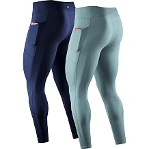 NELEUS Mens Dry Fit Compression Baselayer Pants Running Tights Leggings with Phone Pocket