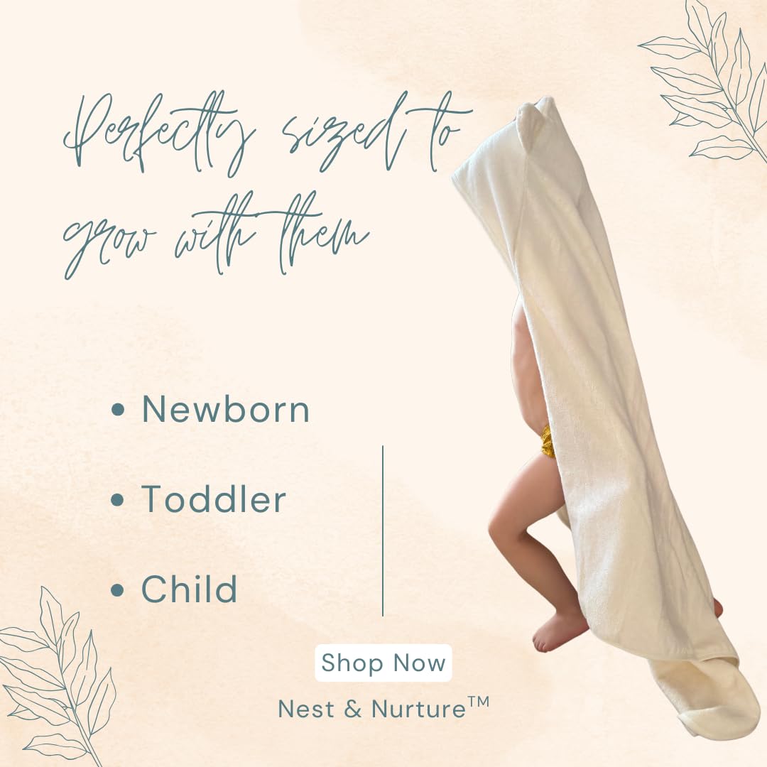 Nest & Nurture, Baby Hooded Bath Towel, 90 x 90 cm, Ultra-Soft, Extra Thick 600GSM, Bear Design, Baby Towel - Image 3