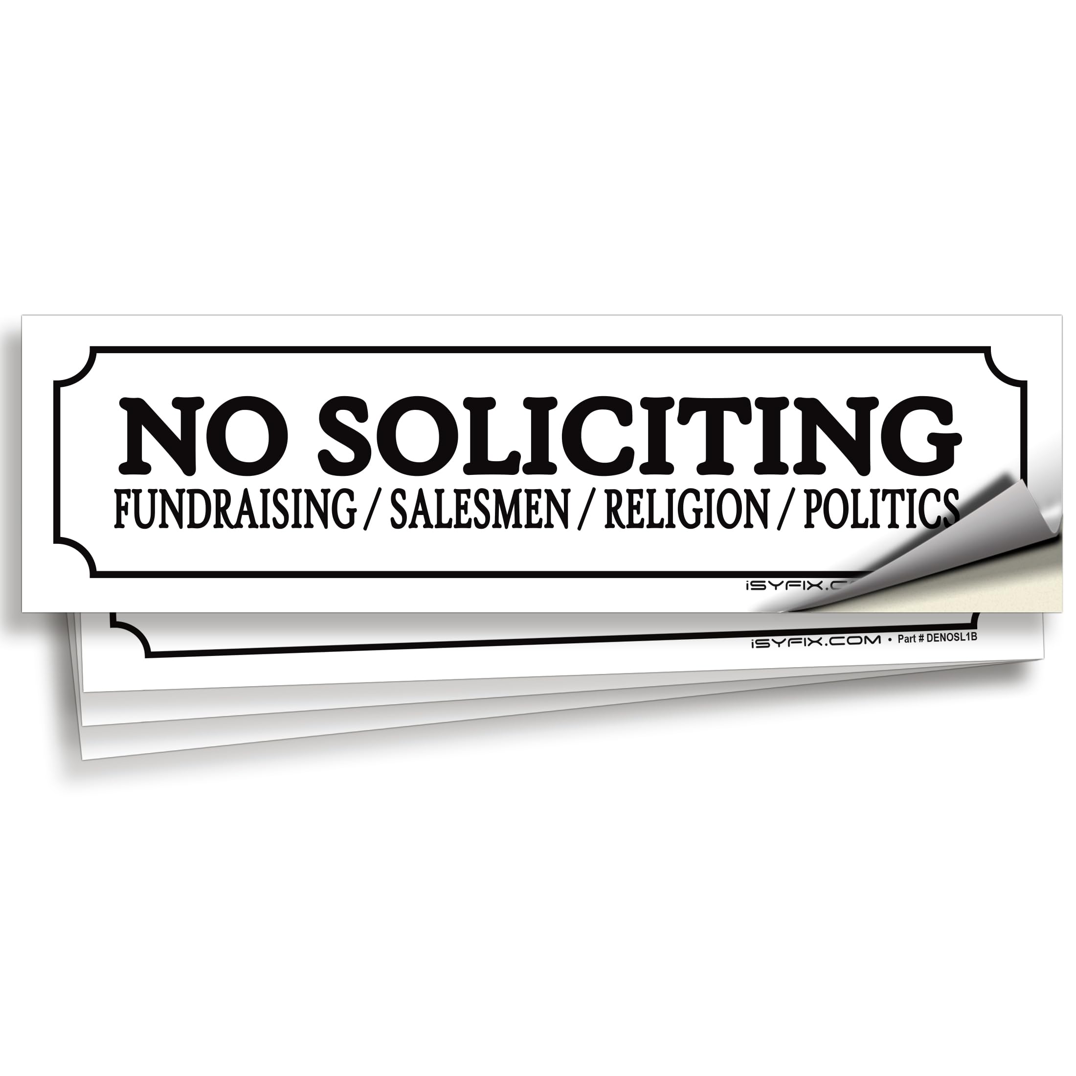 Autocollant No Soliciting iSYFIX haut de gamme en vinyle laminé résistant - 7