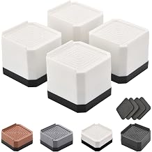 EclatBain Adjustable Bed Risers 3&4.3 Inch, 4000 lbs, 4 Pack White