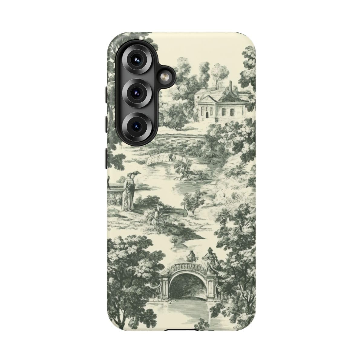Coque rigide Samsung S25 mate anti-rayures motif vert