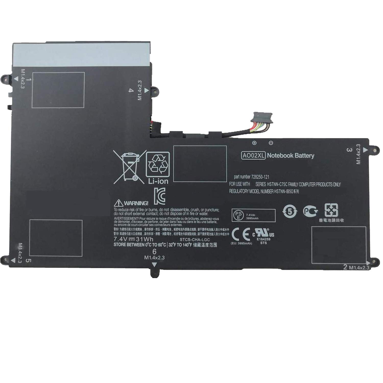 Ersatz AO02XL Akku Kompatibel mit HP ElitePad 1000 ElitePad 1000 G2 HSTNN-UB5O HSTNN-IB5O HSTNN-LB5O 728250-1C1 728250-121 728250-421 728558-005 HP011302-PLP12G01