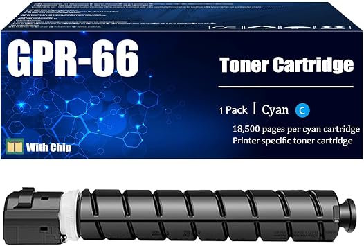 Replacement GPR-66 Toner Cartridge Compatible for Canon GPR-66 NPG-88 NPG-68 C-EXV-64 Toner Cartridges Work for Canon ImageRunner Advance DX C3926 C3930 Printers 1 Cyan Pack