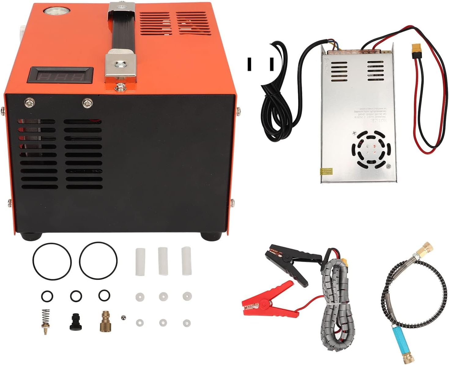 Air Compressor - 30MPa Portable Air Pump Fan with Real Time Temperature Display, High Pressure Pump Transformer Car Inflating Air Gun (US Plug 110V)