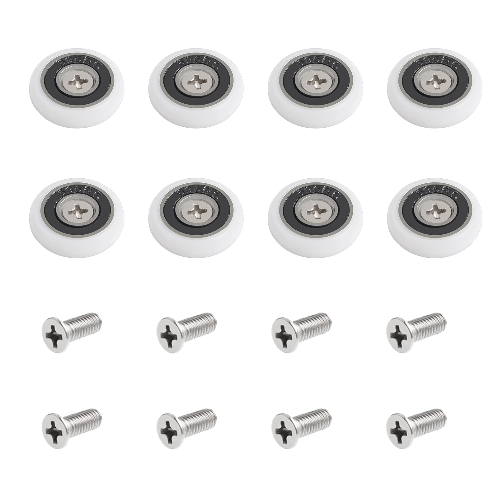 8 ruedas de repuesto para puertas de ducha, ruedas de puerta de baño de cristal adecuadas para puertas correderas de cristal de baño, ruedas de riel deslizante, capacidad de carga ultra silenciosa