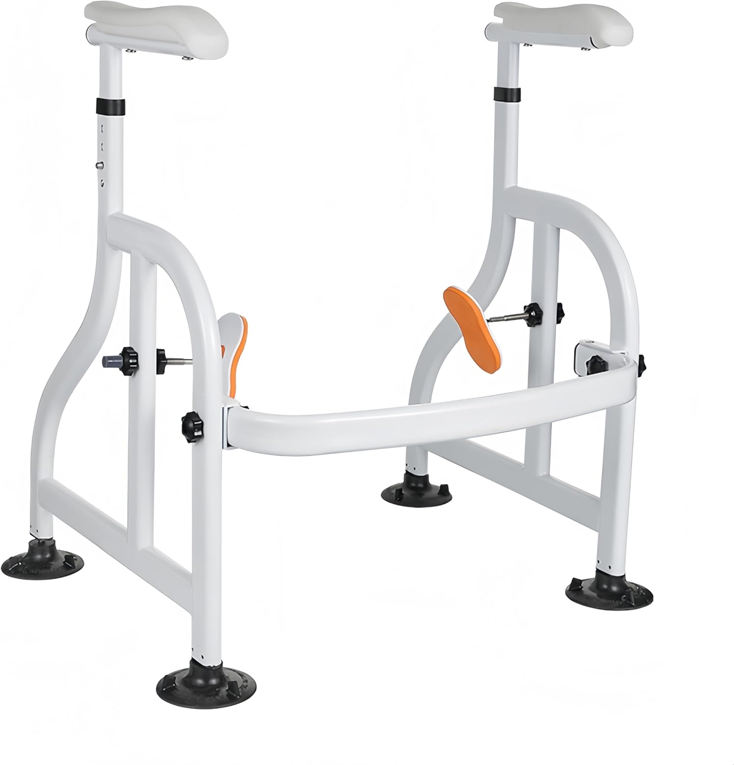 Toilet Safety Frame Rail Senior, Stability Bathroom Handrail Assist Grab Bar Handles Railings for Elderly,Handicap Disabled, Height Width Adjustable, 150KG Weight Capacity