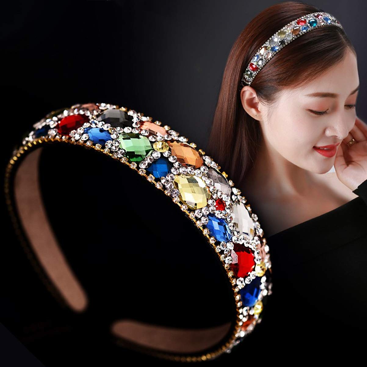 FRCOLOR 3stücke Delicate Rhinestone Haarband Für Kreative Haarschmuck Accessoires Bunten Farben Für Verschiedene Anlässe Und Unvergessliche Fotos