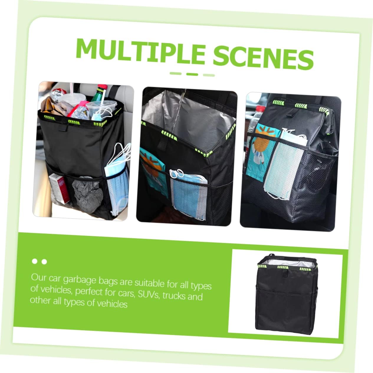 Suv Storage Backseat Organizer Oxford Material Car Trash Bin Multiple Pockets Space Saving