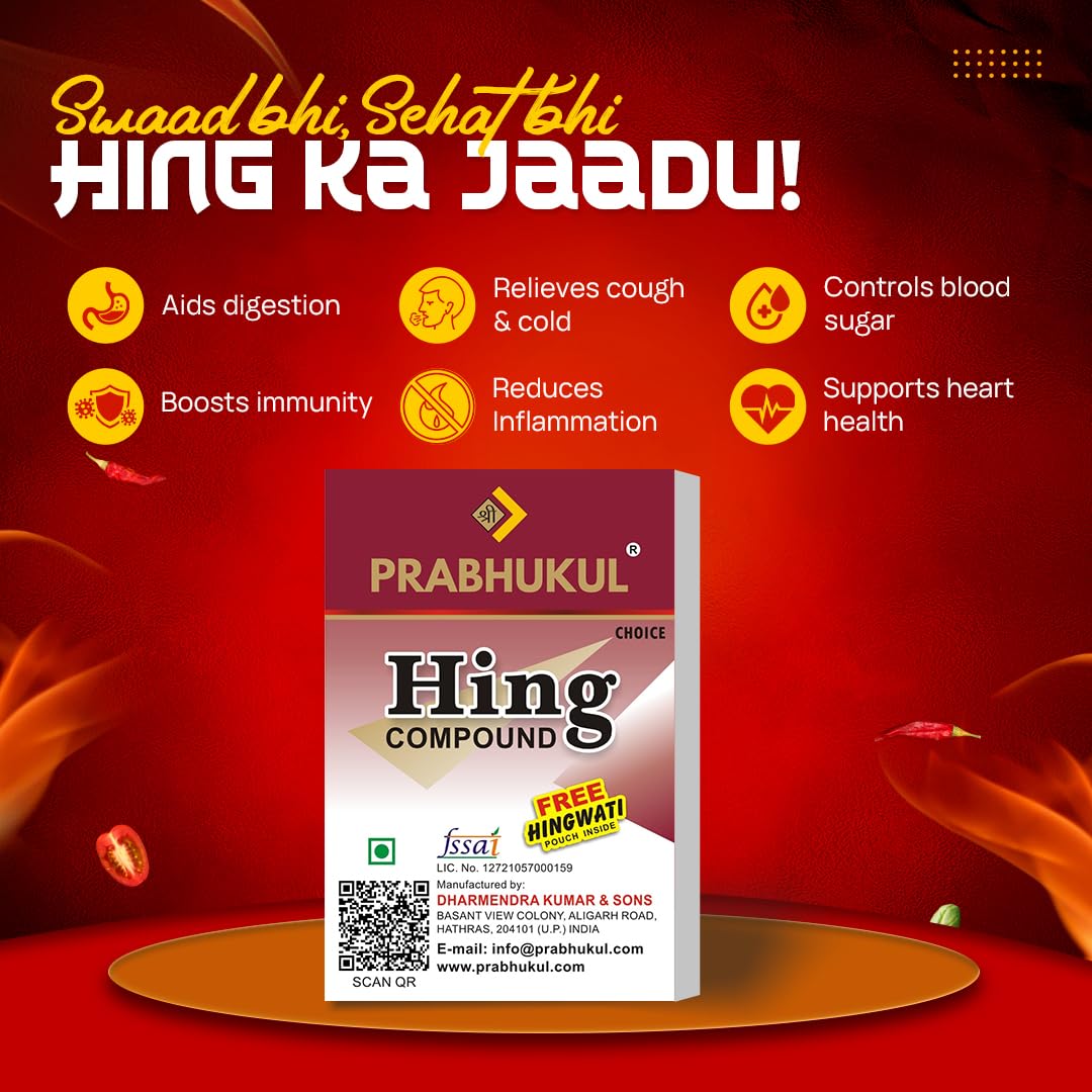 SHREE PRABHUKUL Premium Asafoetida, No Added Atta, Extra Strong & Aromatic, Ideal for Everyday Use in Curries & Vegetables 50g Potent Hing-solid - Image 4 thumbnail
