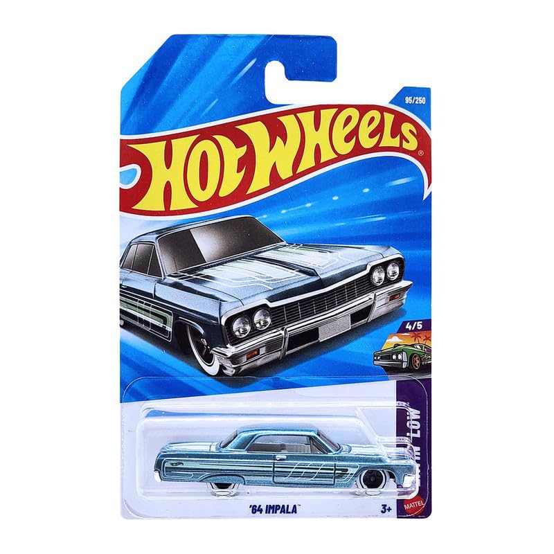Image of Hot Wheels 64 Impala Layin Low Ages 3 and Up 95 /250 (Blue)