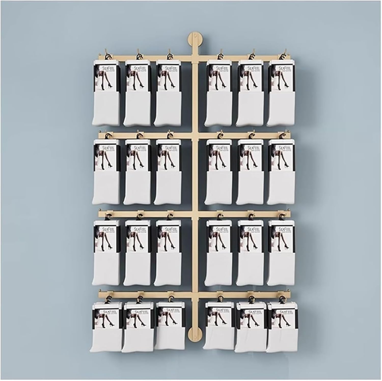 100cm/39.3in Retail Organizer Stand, Metal, Sock Display Rack, Commercial Store Shelf, Wall-Mounted, for Handbags, Wreaths, Hats, Scarves, Jewelry & Crafts(White,80 * 150cm)