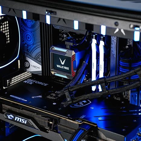 Valkyrie Syn 360 ARGB 360mm AIO CPU Liquid Cooler 2.4 LCD Screen 3120mm ARGB PWM Fans 300W TDP AMD AM5, AM4 Intel LGA 1851, 1700, 1200/1151 Compatible Sync Ready | Black