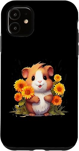 Miniatura 10 de iPhone 12 mini Guinea Pig with Flowers for a Guinea pig Lover Case