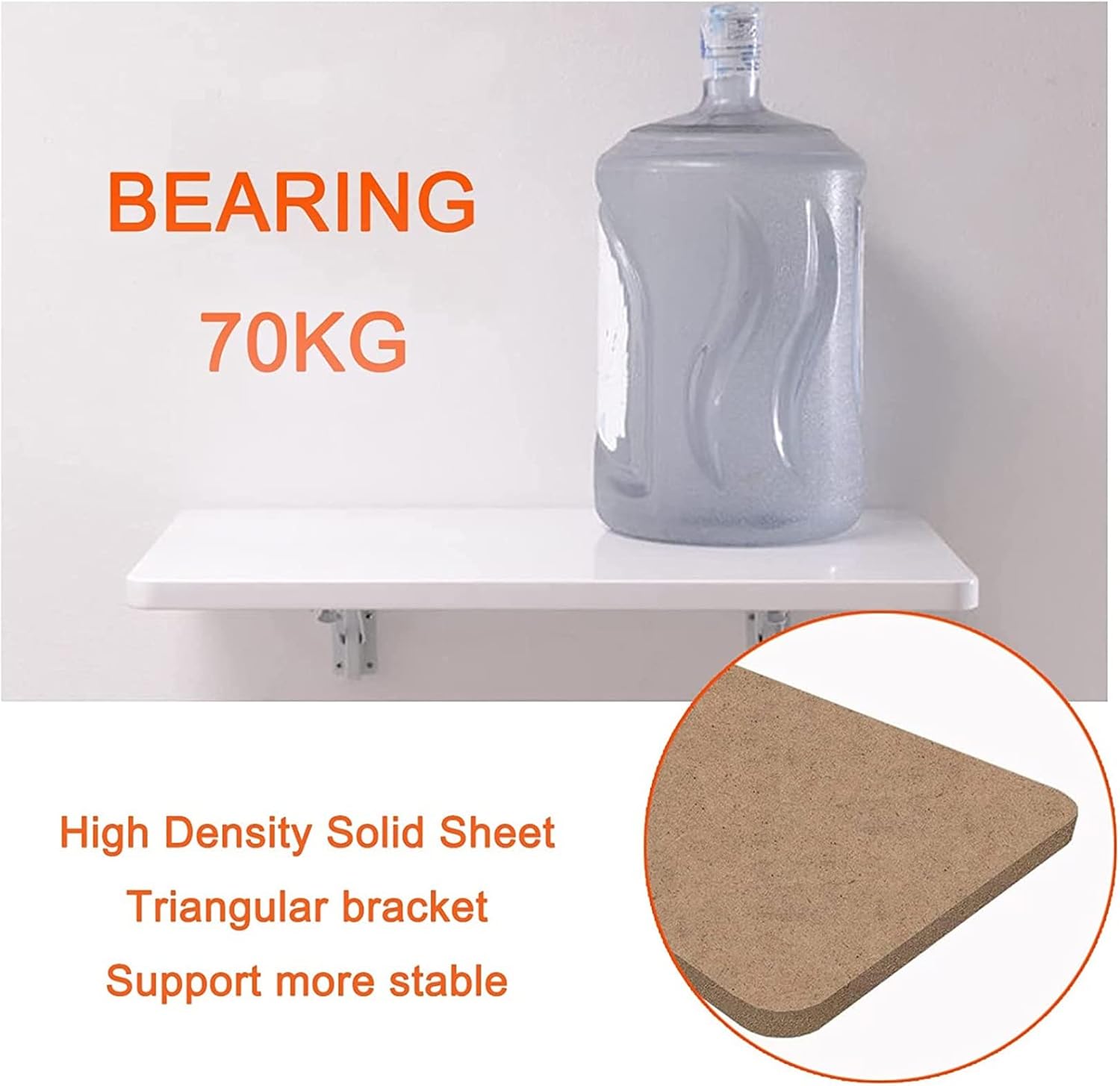 LUNEZY Folding Wall Mounted Workbench Wall Desk Perfect Addition to Garage/Shed/Home Office/Laundry Room/Home Bar/Kitchen/Dining Room (Color : Yellow, Size : 60 * 40cm(24 * 16in))