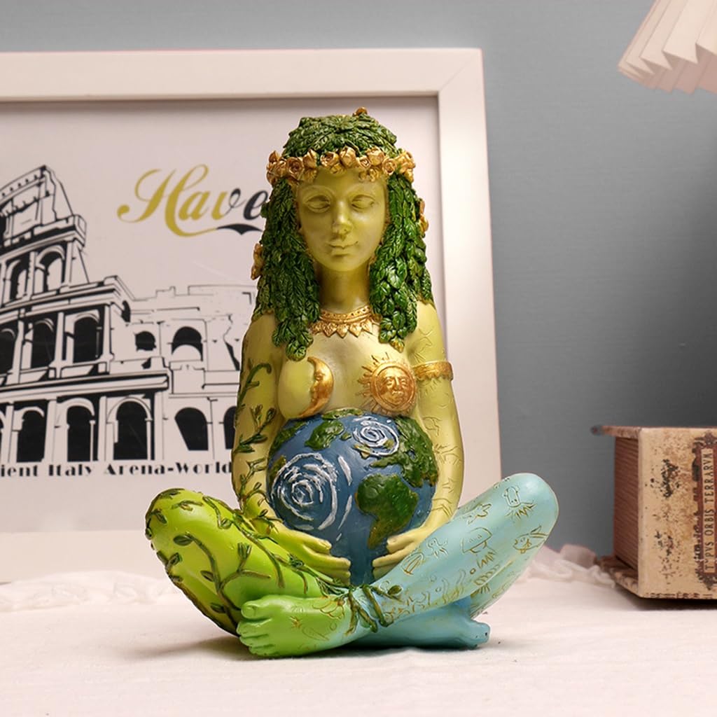 Statue de Gaïa Figure millénaire de Gaïa Terre Mère Gaïa Statue d'art Figure Déesse de la Terre Mère Statue Décoration de Pâques - Maison